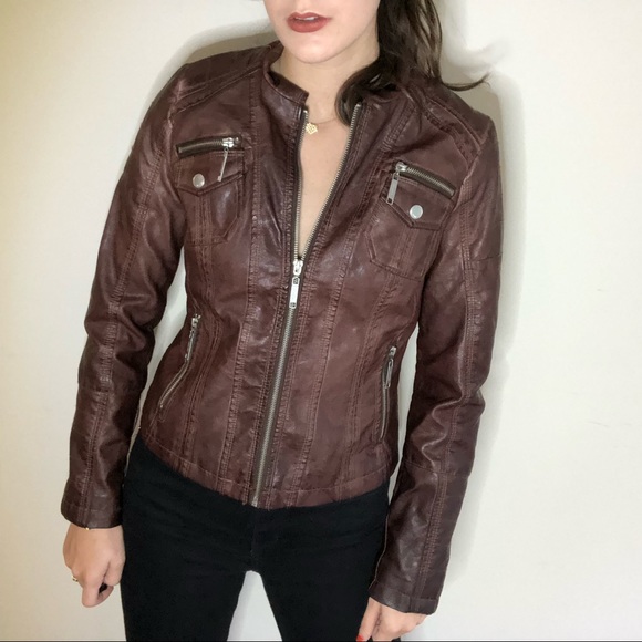Brown Pleather Jacket - Picture 5 of 5